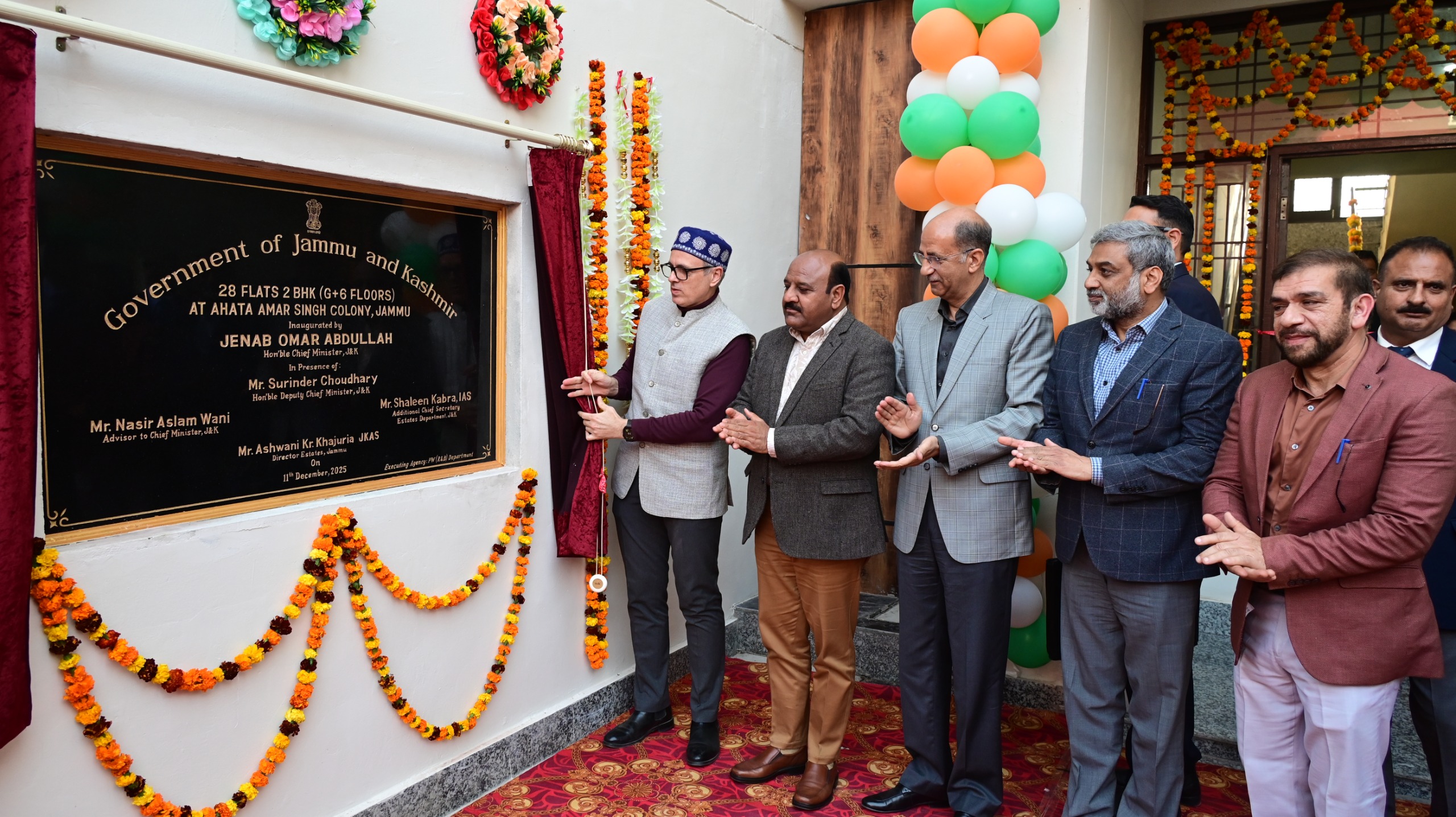 'CM Omar Abdullah inaugurates 56 new residential flats for Darbar Move employees in Jammu'